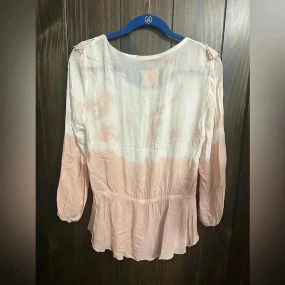 Chaser Shirt Womens-Medium Ruffle Pintuck Peplum Pink Cottagecore Prairie-core - Picture 5 of 5